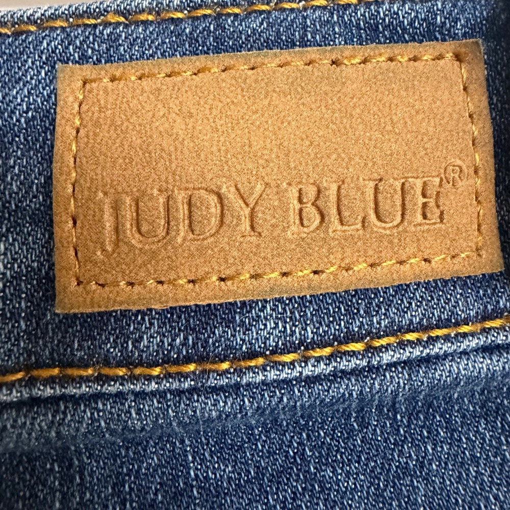 Judy Blue Womens Flare Jeans 18W Dark Wash Raw Hem Boho Y2K - Picture 9 of 13